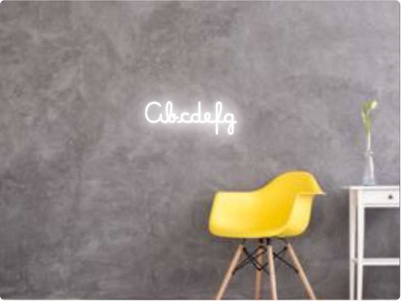 Custom text: Abcdefg